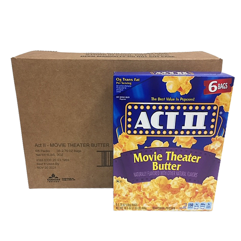 ACT II Microwave Popcorn MOVIE THEATRE (6 x 467g)