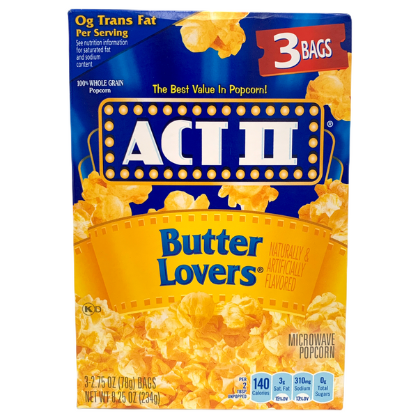 ACT II Microwave Popcorn Butter LOVERS (12 x 234g)