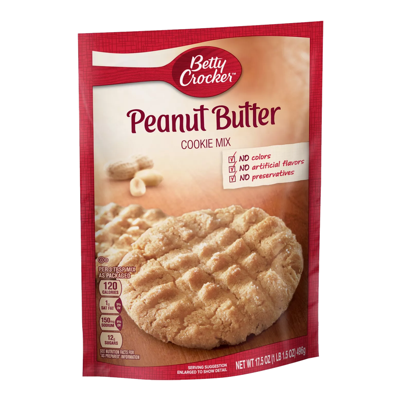 Betty Crocker Cookie Mix PEANUT BUTTER Pouch (12 x 496g)