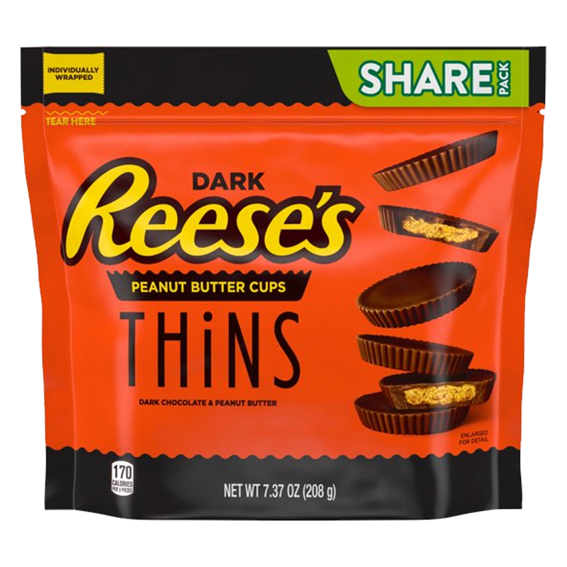 Reese's Thins Dark Chocolate Peanut Butter Cups (8 x 208g)