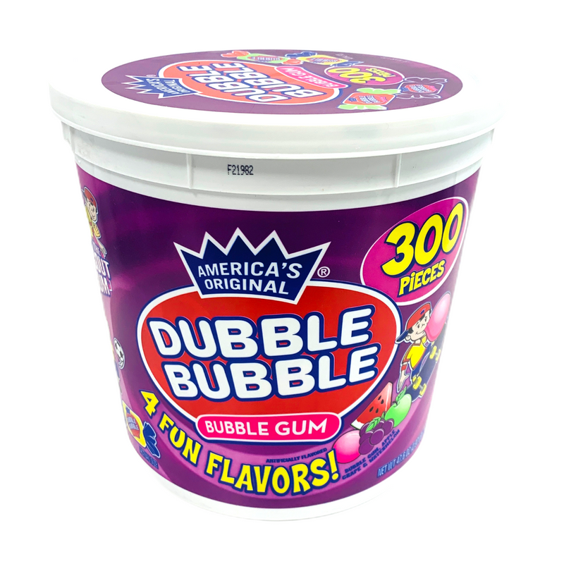 Dubble Bubble Assorted Bubble Gum (Purple Tub)  (1 x 300ct)