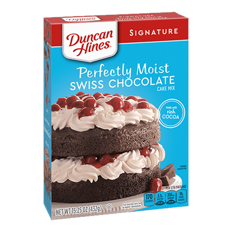 Duncan Hines Signature Perfectly Moist Swiss Chocolate Cake Mix (12 x 432g)