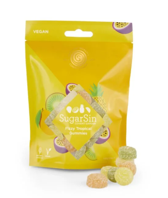 SugarSin Fizzy Tropical Gummies (Vegan) (10 x 100g)