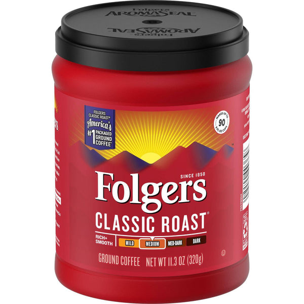 Folgers Classic Medium Roast Ground Coffee (6 x 320g)