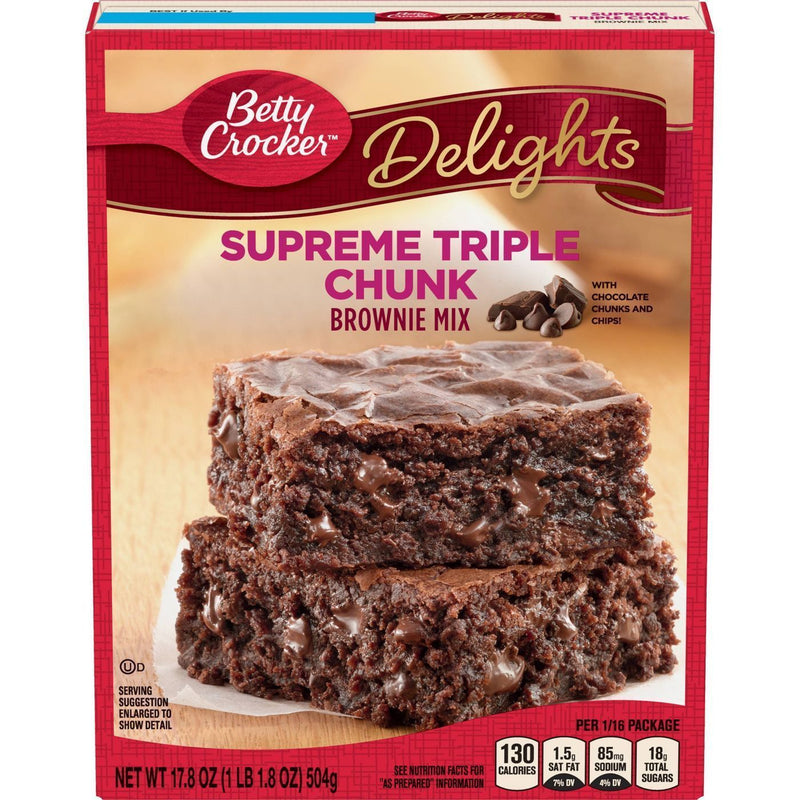 Betty Crocker Supreme Triple Chunk Brownie Mix (12 x 504g)