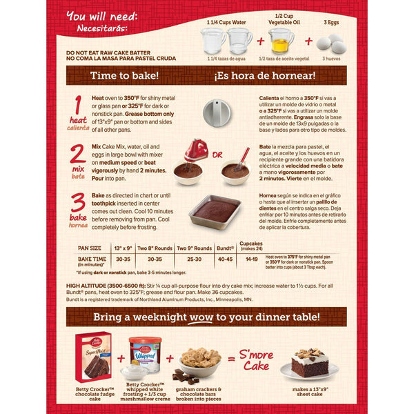 Betty Crocker Super Moist Chocolate Fudge Cake Mix (12 x 375g)