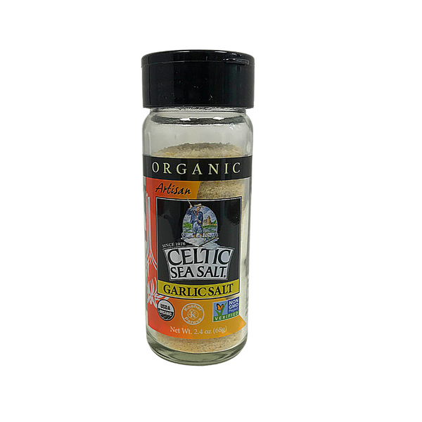 CELTIC SEA SALT® Organic Garlic Salt shaker Shaker (6 x 68g)