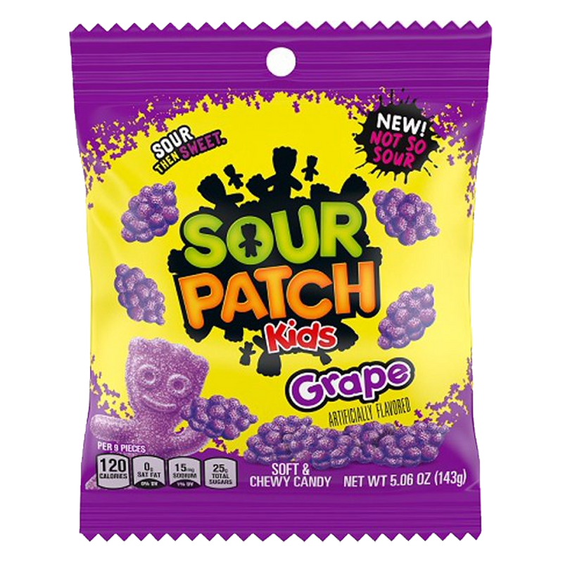 Sour Patch Kids Grape Soft & Chewy Candy Bag (12 x 102g)