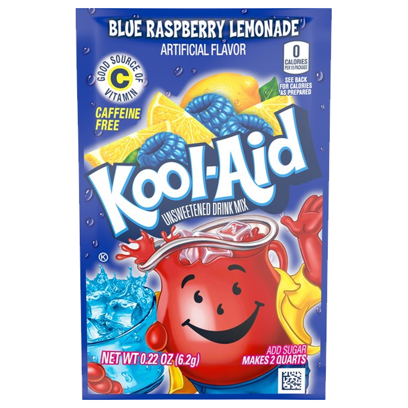 Kool-Aid SACHETS Blue Raspberry Lemonade Unsweetened (48 x 6g)