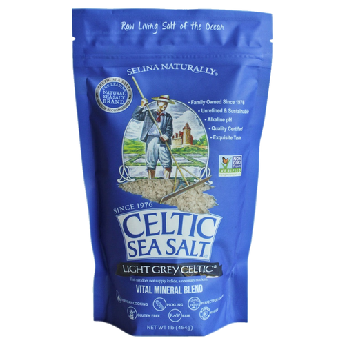 CELTIC SEA SALT®  LIGHT GREY (coarse salt) (1 lb) Resealable Bags (6 x 454g)