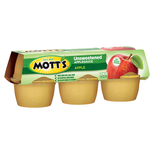 Mott's NATURAL Unsweetened Apple Sauce 6 PACK (12 x 6 x 4oz)