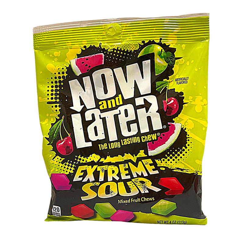 Now & Later Extreme Sour Mixed Fruit Chews (113g)