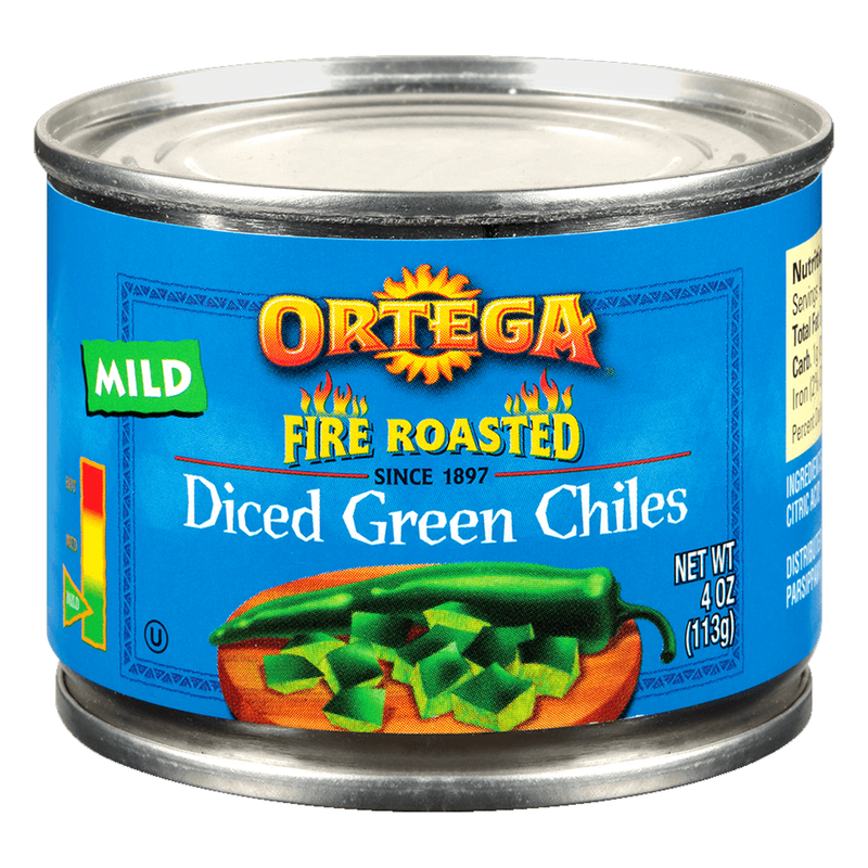 Ortega Fire Roasted Mild Diced Green Chiles (12 x 113g)