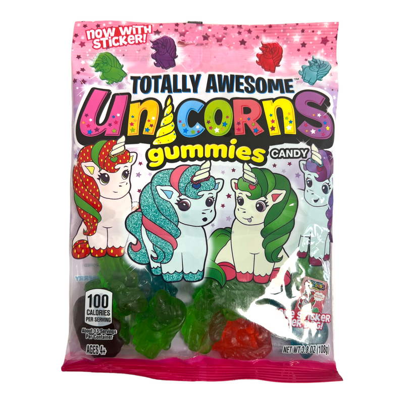 Totally Awesome Unicorns Gummies Candy (12 x 108g)