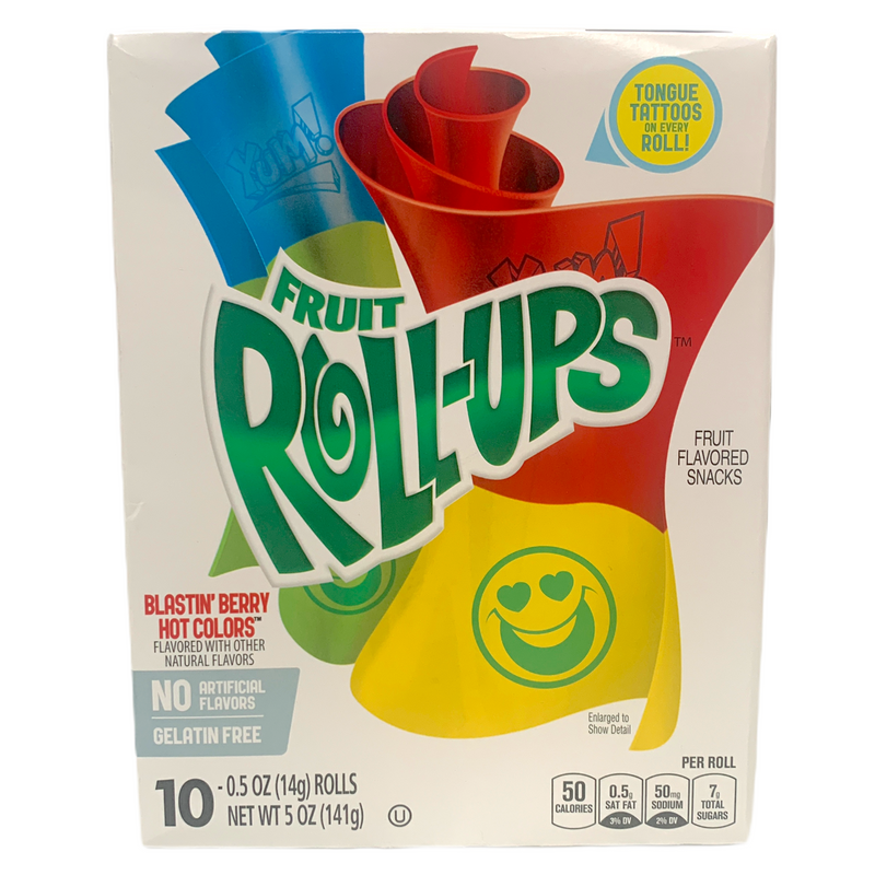 Fruit Roll-Ups Blastin' Berry Hot Colors Fruit Flavoured Snacks (10 x 141g)