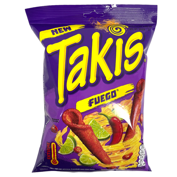 Takis Fuego Extreme Chilli and Lime Flavoured Corn Snack (10 x 180g)