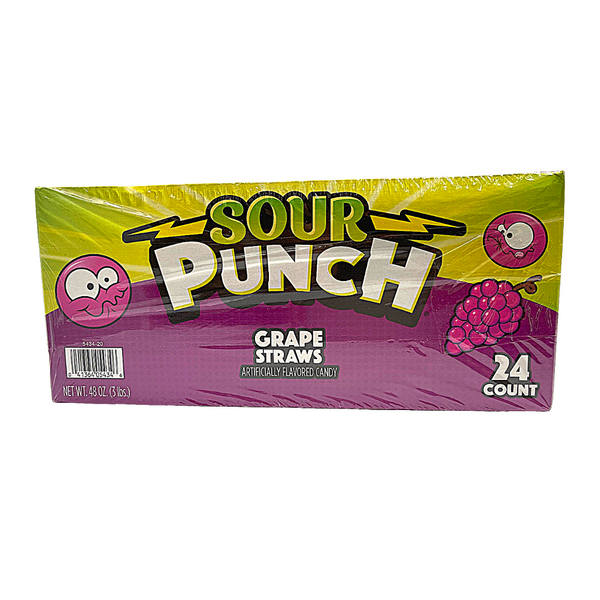 Sour Punch Grape Straws (24 x 57g)