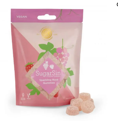 SugarSin Sparkling Rose Gummies (Vegan) (10 x 100g)