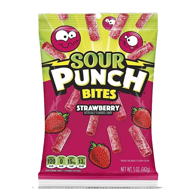 Sour Punch Bites Strawberry Candy (12 x 142g)