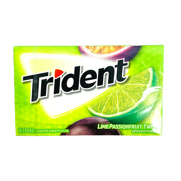 Trident Lime Passion Fruit Twist Sugar Free Gum (12 x 14 pieces)