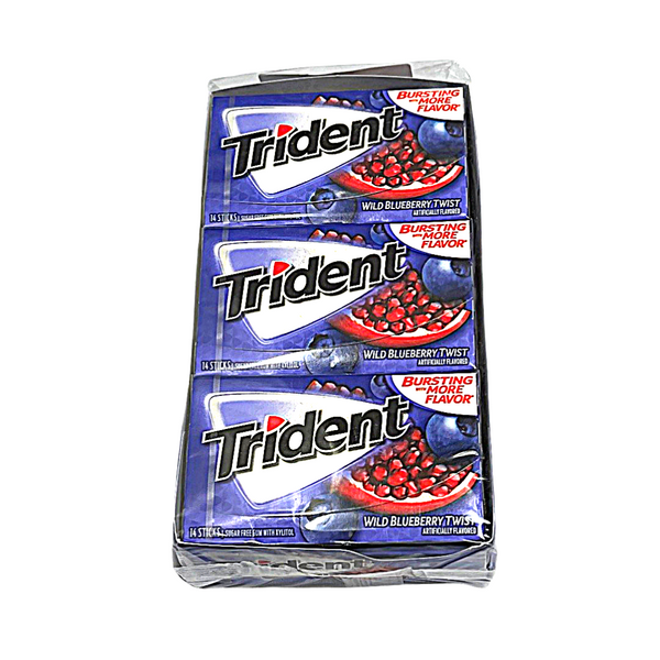 Trident Wild Blueberry Twist Sugar Free Gum (12 x 14pc)