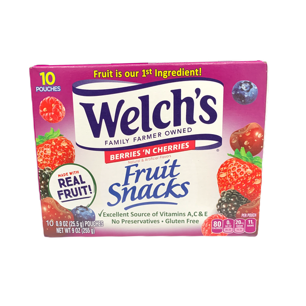 Welch's Fruit Snack Berries and Cherries Box (8 x 227g)