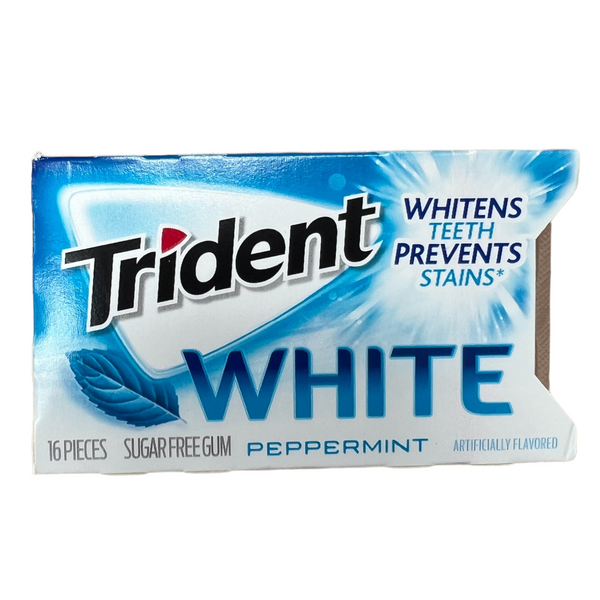 Trident White Peppermint Sugar Free Gum (9 x 16pc)