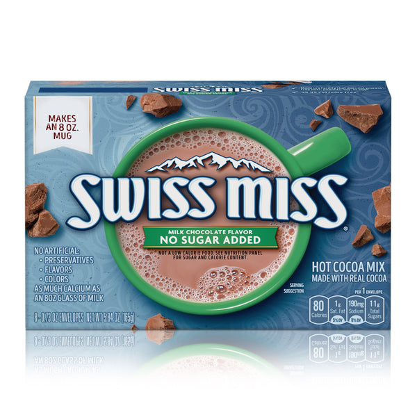 Swiss Miss No Sugar Added Milk Chocolate Hot Cocoa Mix (12 x 165g)