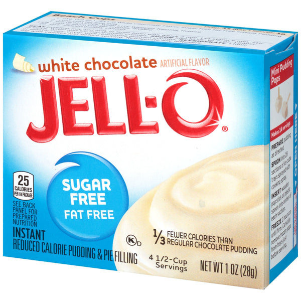 Jell-O Sugar Free Fat Free White Chocolate Instant Pudding & Pie Filling (24 x 25g)