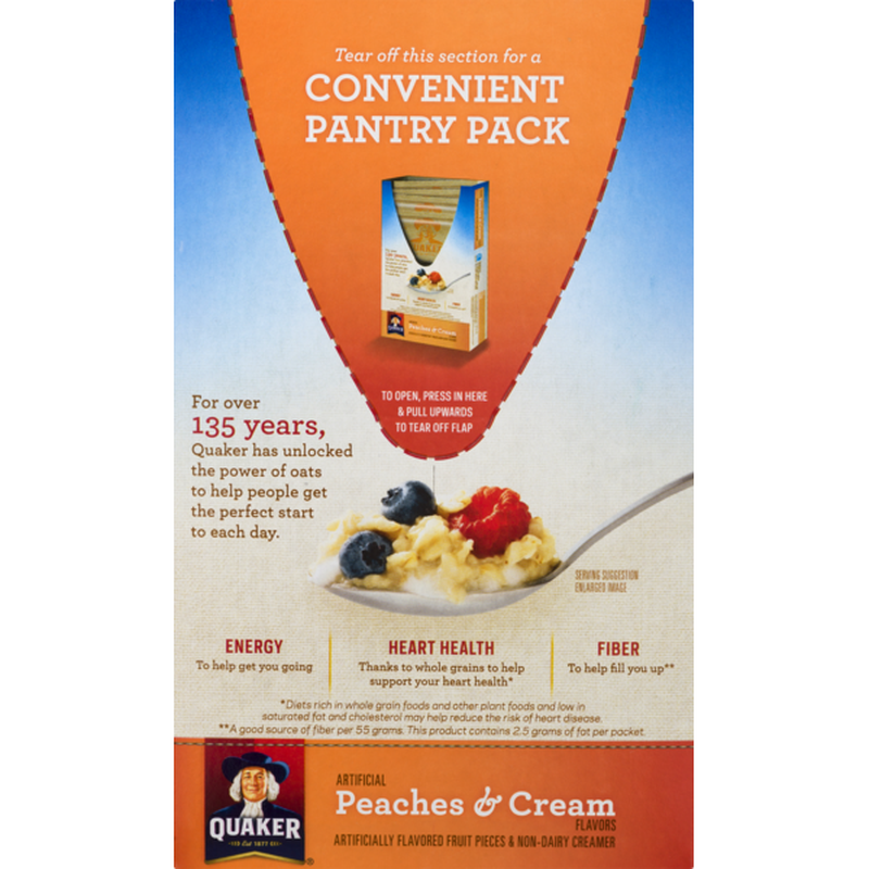 Quaker Instant Oatmeal Peaches & Creme (12 x 296g)SPECIAL OFFER BBD 04/11/22