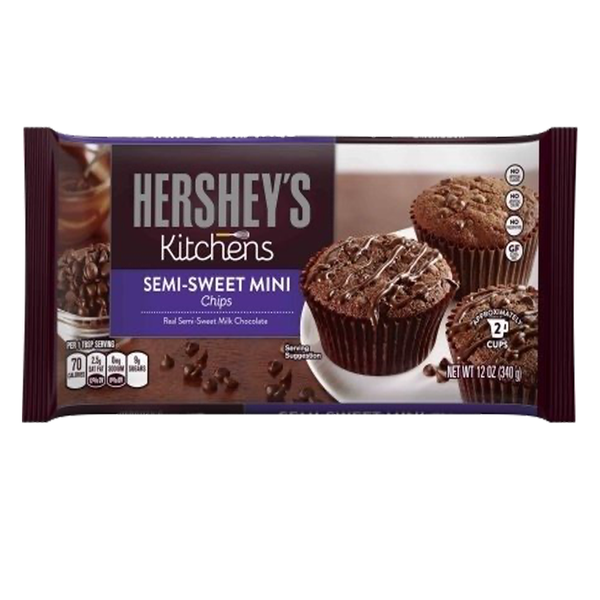 Hershey's Semi-Sweet Milk Chocolate Mini Baking Chips (12 x 340g)