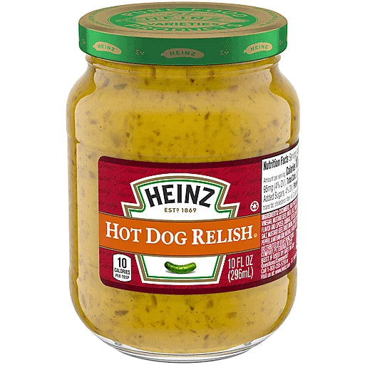 Heinz Hot Dog Relish (12 x 296ml)-Glass Jar